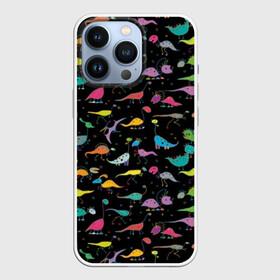 Чехол для iPhone 13 Pro с принтом Светящиеся динозавры в городе Новоалтайск,  |  | Тематика изображения на принте: динозавр | дракон | текстура | чешуя