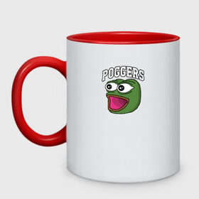 Кружка двухцветная с принтом Pepe в городе Новоалтайск, керамика | объем — 330 мл, диаметр — 80 мм. Цветная ручка и кайма сверху, в некоторых цветах — вся внутренняя часть | Тематика изображения на принте: bad | dab | frog | good | kek | make pepe great again | pepe | sad | sad frog | vote for pepe | кек | лягушка | мем | мемы | пепе | со смыслом | фрог