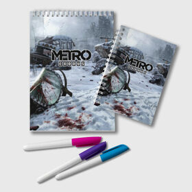 Блокнот с принтом METRO EXODUS в городе Новоалтайск, 100% бумага | 48 листов, плотность листов — 60 г/м2, плотность картонной обложки — 250 г/м2. Листы скреплены удобной пружинной спиралью. Цвет линий — светло-серый
 | 2035 | exodus | metro | metro exodus | metro: exodus | survival horror | арт | артём | исход | метро | метро исход | метро:исход