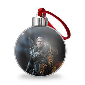 Ёлочный шар с принтом Геральт Ведьмак в городе Новоалтайск, Пластик | Диаметр: 77 мм | ciri | geralt | henry cavill | wild hunt | witcher | ведьмак | генри кавилл | геральт | дикая охота | цири