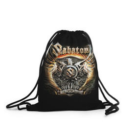 Рюкзак-мешок 3D с принтом Sabaton в городе Новоалтайск, 100% полиэстер | плотность ткани — 200 г/м2, размер — 35 х 45 см; лямки — толстые шнурки, застежка на шнуровке, без карманов и подкладки | Тематика изображения на принте: heavy metal | metal | sabaton | группы | метал | музыка | пауэр метал | рок | сабатон | хэви метал