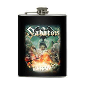 Фляга с принтом Sabaton в городе Новоалтайск, металлический корпус | емкость 0,22 л, размер 125 х 94 мм. Виниловая наклейка запечатывается полностью | Тематика изображения на принте: heavy metal | metal | sabaton | группы | метал | музыка | пауэр метал | рок | сабатон | хэви метал