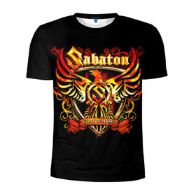 Мужская футболка 3D спортивная с принтом Sabaton в городе Новоалтайск, 100% полиэстер с улучшенными характеристиками | приталенный силуэт, круглая горловина, широкие плечи, сужается к линии бедра | heavy metal | metal | sabaton | группы | метал | музыка | пауэр метал | рок | сабатон | хэви метал