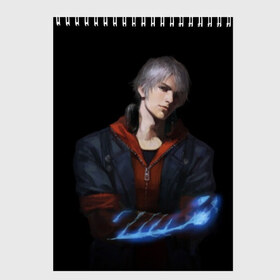 Скетчбук с принтом Devil May Cry 5 в городе Новоалтайск, 100% бумага
 | 48 листов, плотность листов — 100 г/м2, плотность картонной обложки — 250 г/м2. Листы скреплены сверху удобной пружинной спиралью | cry | demon | devil | game | may | дьявол | дьяволы тоже могут плакать | игра | плачь