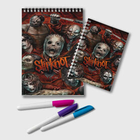 Блокнот с принтом Slipknot в городе Новоалтайск, 100% бумага | 48 листов, плотность листов — 60 г/м2, плотность картонной обложки — 250 г/м2. Листы скреплены удобной пружинной спиралью. Цвет линий — светло-серый
 | Тематика изображения на принте: альтернативный | американская | глэм | готик | гранж | группа | метал | модные | музыка | пост | рок | хард