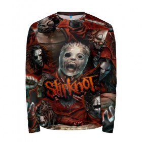 Мужской лонгслив 3D с принтом Slipknot в городе Новоалтайск, 100% полиэстер | длинные рукава, круглый вырез горловины, полуприлегающий силуэт | альтернативный | американская | глэм | готик | гранж | группа | метал | модные | музыка | пост | рок | хард