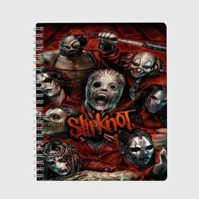 Тетрадь с принтом Slipknot в городе Новоалтайск, 100% бумага | 48 листов, плотность листов — 60 г/м2, плотность картонной обложки — 250 г/м2. Листы скреплены сбоку удобной пружинной спиралью. Уголки страниц и обложки скругленные. Цвет линий — светло-серый
 | альтернативный | американская | глэм | готик | гранж | группа | метал | модные | музыка | пост | рок | хард