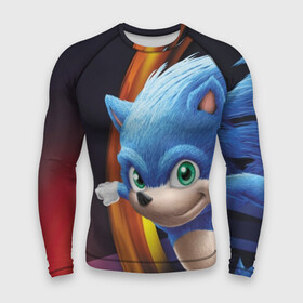 Мужской рашгард 3D с принтом Sonic в городе Новоалтайск,  |  | blue | hedgehog | movie | sonic | ёжик | синий | соник | фильм