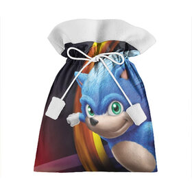 Подарочный 3D мешок с принтом Sonic в городе Новоалтайск, 100% полиэстер | Размер: 29*39 см | Тематика изображения на принте: blue | hedgehog | movie | sonic | ёжик | синий | соник | фильм