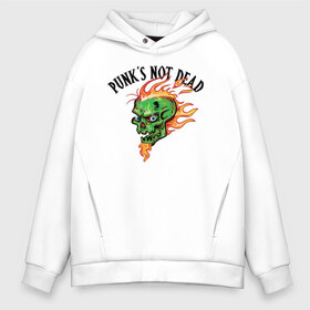 Мужское худи Oversize хлопок с принтом Punks not dead в городе Новоалтайск, френч-терри — 70% хлопок, 30% полиэстер. Мягкий теплый начес внутри —100% хлопок | боковые карманы, эластичные манжеты и нижняя кромка, капюшон на магнитной кнопке | Тематика изображения на принте: beard | cool | creative | death | design | eyes | fire | flame | green | hype | music | punk | skull | vanguard | авангард | борода | глаза | дизайн | зеленый | креатив | круто | музыка | огонь | панк | пламя | хайп | череп