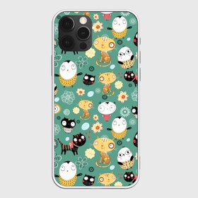 Чехол для iPhone 12 Pro Max с принтом Совы и котики в городе Новоалтайск, Силикон |  | Тематика изображения на принте: детский | животные | кот | котенок | котики | кошки | малыши | милые | пингвин | ромашки | совенок | совы | узоры | цветочки