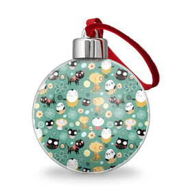 Ёлочный шар с принтом Совы и котики в городе Новоалтайск, Пластик | Диаметр: 77 мм | детский | животные | кот | котенок | котики | кошки | малыши | милые | пингвин | ромашки | совенок | совы | узоры | цветочки