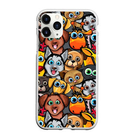 Чехол для iPhone 11 Pro Max матовый с принтом Веселые собаки в городе Новоалтайск, Силикон |  | Тематика изображения на принте: бульдог | голубые глаза | доберман | животные | жирафы | котики | милые | олени | разноцветные | собаки | хаски | яркие