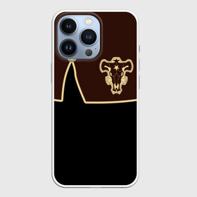 Чехол для iPhone 13 Pro с принтом Мантия Чёрный Бык (Черный) в городе Новоалтайск,  |  | Тематика изображения на принте: anime | black | black bull | black clover | bull | clover | аниме | аста | астер | бык | клевер | черный | чёрный бык | черный клевер