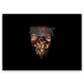 Поздравительная открытка с принтом Slipknot в городе Новоалтайск, 100% бумага | плотность бумаги 280 г/м2, матовая, на обратной стороне линовка и место для марки
 | Тематика изображения на принте: альтернативный | американская | глэм | готик | гранж | группа | метал | модные | музыка | пост | рок | хард