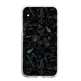 Чехол для iPhone XS Max матовый с принтом Русский орнамент в городе Новоалтайск, Силикон | Область печати: задняя сторона чехла, без боковых панелей | ak 47 | animal | balalaika | bear | matryoshka | russia | russian | snow | space | vodka | wild | автомат | балалайка | водка | вышка | гармонь | дикий | животное | звезда | инструмент | кокошник | космический | медведь | музыкальный
