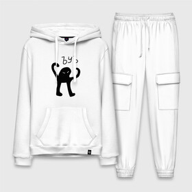 Мужской костюм хлопок с толстовкой с принтом ЪУЪ СЪУКА в городе Новоалтайск,  |  | кот | мем | мем с котом | у | у ска | черный кот | черный кот мем