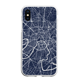Чехол для iPhone XS Max матовый с принтом Карта Москвы в городе Новоалтайск, Силикон | Область печати: задняя сторона чехла, без боковых панелей | capital | city | country | map | moscow | plan | rivers | roads | russia | russians | scheme | город | дороги | карта | москва | план | реки | россия | русские | столица | страна | схема