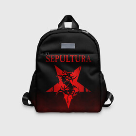 Детский рюкзак 3D с принтом Sepultura в городе Новоалтайск, 100% полиэстер | лямки с регулируемой длиной, сверху петелька, чтобы рюкзак можно было повесить на вешалку. Основное отделение закрывается на молнию, как и внешний карман. Внутри дополнительный карман. По бокам два дополнительных кармашка | sepultura | грув метал | группы | дэт метал | метал | музыка | рок | трэш метал