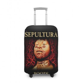 Чехол для чемодана 3D с принтом Sepultura в городе Новоалтайск, 86% полиэфир, 14% спандекс | двустороннее нанесение принта, прорези для ручек и колес | sepultura | грув метал | группы | дэт метал | метал | музыка | рок | трэш метал
