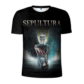 Мужская футболка 3D спортивная с принтом Sepultura в городе Новоалтайск, 100% полиэстер с улучшенными характеристиками | приталенный силуэт, круглая горловина, широкие плечи, сужается к линии бедра | sepultura | грув метал | группы | дэт метал | метал | музыка | рок | трэш метал