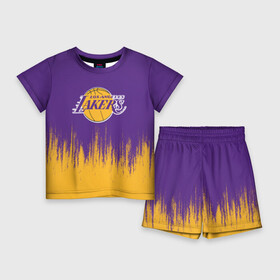 Детский костюм с шортами 3D с принтом LA LAKERS в городе Новоалтайск,  |  | los angeles lakers | nba | nba lakers | nba los angeles lakers | леброн джеймс. | лейкерс | лейкерс 2019 | лос анджелес лейкерс | хьюстон лейкерс