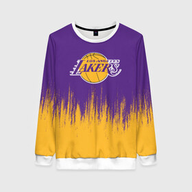 Женский свитшот 3D с принтом LA LAKERS в городе Новоалтайск, 100% полиэстер с мягким внутренним слоем | круглый вырез горловины, мягкая резинка на манжетах и поясе, свободная посадка по фигуре | los angeles lakers | nba | nba lakers | nba los angeles lakers | леброн джеймс. | лейкерс | лейкерс 2019 | лос анджелес лейкерс | хьюстон лейкерс