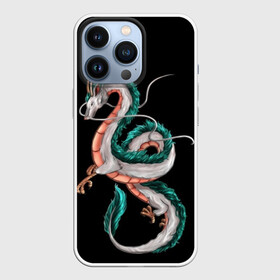 Чехол для iPhone 13 Pro с принтом Дракон Хаку на черном фоне в городе Новоалтайск,  |  | Тематика изображения на принте: аниме | безликий | сэн и таинственное исчезновение тихиро | унесённые призраками | хаку | хаяо миядзаки