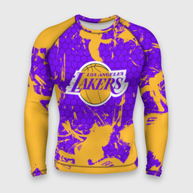Мужской рашгард 3D с принтом LA LAKERS в городе Новоалтайск,  |  | Тематика изображения на принте: los angeles lakers | nba | nba lakers | nba los angeles lakers | леброн джеймс. | лейкерс | лейкерс 2019 | лос анджелес лейкерс | хьюстон лейкерс