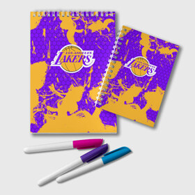 Блокнот с принтом LA LAKERS в городе Новоалтайск, 100% бумага | 48 листов, плотность листов — 60 г/м2, плотность картонной обложки — 250 г/м2. Листы скреплены удобной пружинной спиралью. Цвет линий — светло-серый
 | Тематика изображения на принте: los angeles lakers | nba | nba lakers | nba los angeles lakers | леброн джеймс. | лейкерс | лейкерс 2019 | лос анджелес лейкерс | хьюстон лейкерс