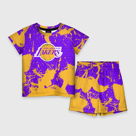 Детский костюм с шортами 3D с принтом LA LAKERS в городе Новоалтайск,  |  | los angeles lakers | nba | nba lakers | nba los angeles lakers | леброн джеймс. | лейкерс | лейкерс 2019 | лос анджелес лейкерс | хьюстон лейкерс