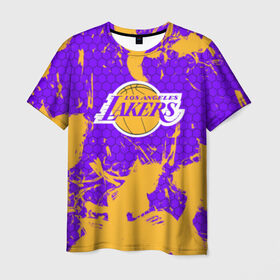 Мужская футболка 3D с принтом LA LAKERS в городе Новоалтайск, 100% полиэфир | прямой крой, круглый вырез горловины, длина до линии бедер | Тематика изображения на принте: los angeles lakers | nba | nba lakers | nba los angeles lakers | леброн джеймс. | лейкерс | лейкерс 2019 | лос анджелес лейкерс | хьюстон лейкерс