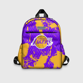 Детский рюкзак 3D с принтом LA LAKERS в городе Новоалтайск, 100% полиэстер | лямки с регулируемой длиной, сверху петелька, чтобы рюкзак можно было повесить на вешалку. Основное отделение закрывается на молнию, как и внешний карман. Внутри дополнительный карман. По бокам два дополнительных кармашка | Тематика изображения на принте: los angeles lakers | nba | nba lakers | nba los angeles lakers | леброн джеймс. | лейкерс | лейкерс 2019 | лос анджелес лейкерс | хьюстон лейкерс