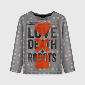 Детский лонгслив 3D с принтом LOVE DEATH + ROBOTS в городе Новоалтайск, 100% полиэстер | длинные рукава, круглый вырез горловины, полуприлегающий силуэт
 | death | love death + robots | netflix | robots | любовь | нетфликс | роботы | сериал