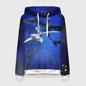 Женская толстовка 3D с принтом Night Fury в городе Новоалтайск, 100% полиэстер  | двухслойный капюшон со шнурком для регулировки, мягкие манжеты на рукавах и по низу толстовки, спереди карман-кенгуру с мягким внутренним слоем. | Тематика изображения на принте: how to train your dragon | night fury | беззубик | дракон | как приручить дракона | ночная фурия