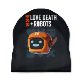 Шапка 3D с принтом Love, Death & Robots в городе Новоалтайск, 100% полиэстер | универсальный размер, печать по всей поверхности изделия | cartoon | death | fantasy | heavy | horror | metal | miller | netflix | robots | tim | witness | любовь | миллер | мультфильм | робот | роботы | тим | ужасы | фэнтези