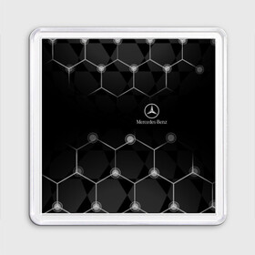 Магнит 55*55 с принтом Mercedes в городе Новоалтайск, Пластик | Размер: 65*65 мм; Размер печати: 55*55 мм | amg | mercedes | авто | автомобиль | иномарка | логотип | машина | мерседес | текстура