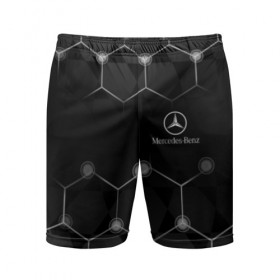 Мужские шорты 3D спортивные с принтом Mercedes в городе Новоалтайск,  |  | amg | mercedes | авто | автомобиль | иномарка | логотип | машина | мерседес | текстура
