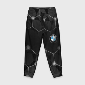 Детские брюки 3D с принтом BMW в городе Новоалтайск, 100% полиэстер | манжеты по низу, эластичный пояс регулируется шнурком, по бокам два кармана без застежек, внутренняя часть кармана из мелкой сетки | bmw | авто | автомобиль | бмв | логотип | машина | надпись | текстура