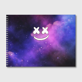 Альбом для рисования с принтом Marshmello в городе Новоалтайск, 100% бумага
 | матовая бумага, плотность 200 мг. | Тематика изображения на принте: marshmello | диджей | звезды | клуб | клубная музыка | космос | маршмеллоу | маршмэлло | маршмэллоу | музыка | небо | ночь | электронная