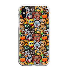 Чехол для iPhone XS Max матовый с принтом Веселые собачки в городе Новоалтайск, Силикон | Область печати: задняя сторона чехла, без боковых панелей | Тематика изображения на принте: бульдог | голубые глаза | доберман | животные | жирафы | котики | милые | олени | разноцветные | собаки | хаски | яркие