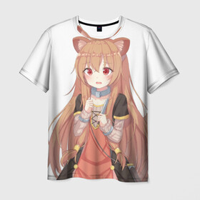 Мужская футболка 3D с принтом Raphtalia в городе Новоалтайск, 100% полиэфир | прямой крой, круглый вырез горловины, длина до линии бедер | raphtalia | tate no yuusha | yuusha | герой щита | рафталия