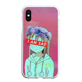 Чехол для iPhone XS Max матовый с принтом Sadness в городе Новоалтайск, Силикон | Область печати: задняя сторона чехла, без боковых панелей | anime | cartoon | girl | girls | sad | sadness | trend | vaporwave | аниме | грусть | девушки | мультики | мультфильмы | тренды