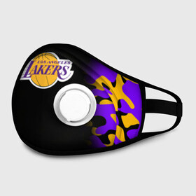 Маска из неопрена с принтом LA LAKERS в городе Новоалтайск, неопрен 100% | Форма огибающая нос. Резинки для ушей с дополнительной резинкой на затылке. Клапан для выдоха для активного дыхания при занятиях спортом. Эластичный материал маски и окантовки для лучшего растяжения и прилегания маски.  | Тематика изображения на принте: los angeles lakers | nba | nba lakers | nba los angeles lakers | леброн джеймс. | лейкерс | лейкерс 2019 | лос анджелес лейкерс | хьюстон лейкерс