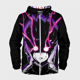 Мужская ветровка 3D с принтом Шигэо Кагэяма 100% в городе Новоалтайск, 100% полиэстер | подол и капюшон оформлены резинкой с фиксаторами, два кармана без застежек по бокам, один потайной карман на груди | mob | mob psycho 100 | shigeo kageyama | white t poison | моб психо 100 | шигэо кагэяма