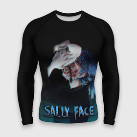 Мужской рашгард 3D с принтом Sally Face в городе Новоалтайск,  |  | sally face | игра | компьютерная игра | лицо | маска | протез | салли фейс | школа | шрамы