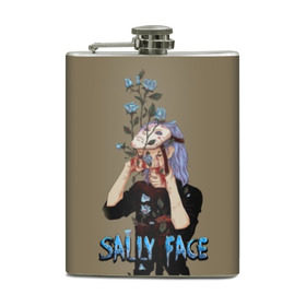 Фляга с принтом Sally Face в городе Новоалтайск, металлический корпус | емкость 0,22 л, размер 125 х 94 мм. Виниловая наклейка запечатывается полностью | sally face | игра | компьютерная игра | лицо | маска | протез | салли фейс | школа | шрамы
