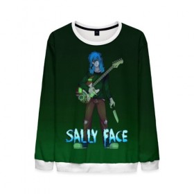 Мужской свитшот 3D с принтом Sally Face в городе Новоалтайск, 100% полиэстер с мягким внутренним слоем | круглый вырез горловины, мягкая резинка на манжетах и поясе, свободная посадка по фигуре | sally face | игра | компьютерная игра | лицо | маска | протез | салли фейс | школа | шрамы