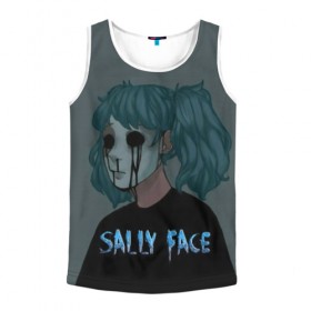 Мужская майка 3D с принтом Sally Face в городе Новоалтайск, 100% полиэстер | круглая горловина, приталенный силуэт, длина до линии бедра. Пройма и горловина окантованы тонкой бейкой | sally face | игра | компьютерная игра | лицо | маска | протез | салли фейс | школа | шрамы