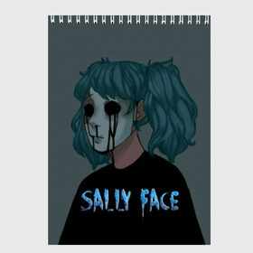Скетчбук с принтом Sally Face в городе Новоалтайск, 100% бумага
 | 48 листов, плотность листов — 100 г/м2, плотность картонной обложки — 250 г/м2. Листы скреплены сверху удобной пружинной спиралью | sally face | игра | компьютерная игра | лицо | маска | протез | салли фейс | школа | шрамы